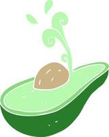 flat color illustration of avocado vector