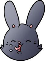 cartoon funny rabbit face vector