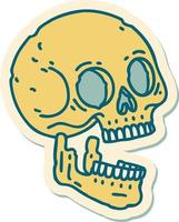 sticker of tattoo in traditional style of a skull vector