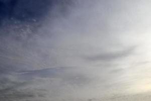 Stunning cirrus cloud formation panorama in a deep blue sky photo