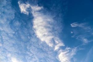 Stunning cirrus cloud formation panorama in shape of a seahorse photo