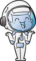 happy cartoon astronaut vector