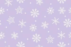 Seamless pattern with snowflakes on a purple background. Vector graphics.