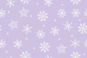 Seamless pattern with snowflakes on a purple background. Vector graphics.