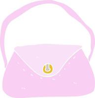 flat color illustration of purse vector