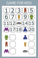 Math educational game for kids. Fill in the line, write the missing numbers vector