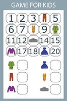 Math educational game for kids. Fill in the line, write the missing numbers vector