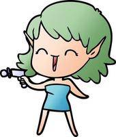 cartoon elf girl vector