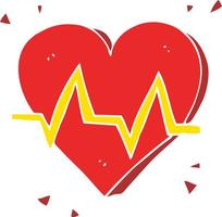 flat color illustration of heart rate vector