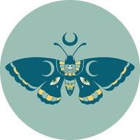 iconic tattoo style image of a moth vector