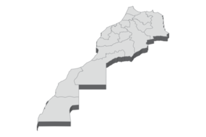 Ilustración de mapa 3d de marruecos png