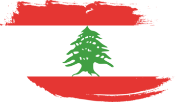 Libanons flagga med grunge textur png