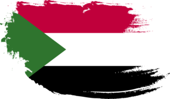 Sudan flag with grunge texture png