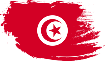 Tunisia flag with grunge texture png