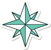 sticker of tattoo in traditional style of a star vector