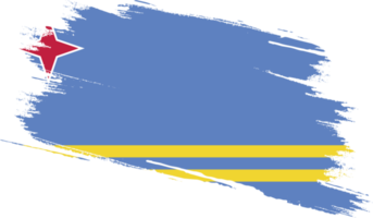 Aruba flag with grunge texture png