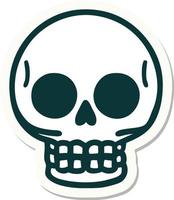 sticker of tattoo in traditional style of a skull vector