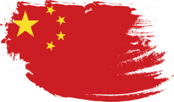 Kina flagga med grunge textur png