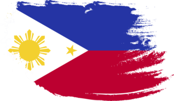 Philippines flag with grunge texture png