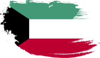 Kuwait flag with grunge texture png