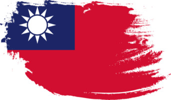 Taiwan flag with grunge texture png