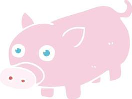 flat color illustration of piglet vector