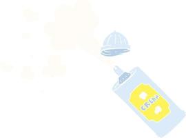 flat color illustration of spraying whipped cream vector