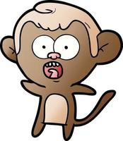 cartoon shocked monkey vector