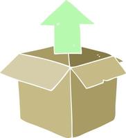 flat color illustration of unpacking a box vector
