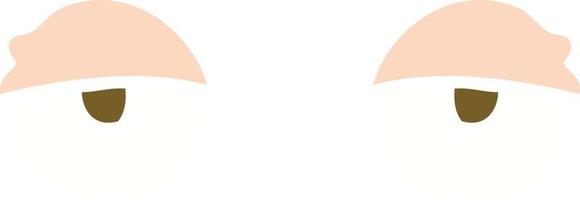 flat color illustration of tired eyes vector