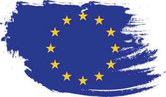 European Union flag with grunge texture png