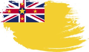 Niue flag with grunge texture png