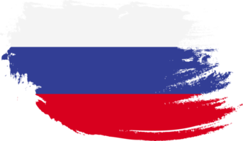 Russia flag with grunge texture png