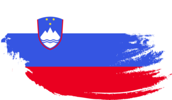 Slovenia flag with grunge texture png