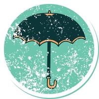 iconic distressed sticker tattoo style image of an umbrella vector