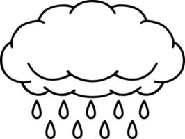 tattoo in black line style of a cloud raining vector