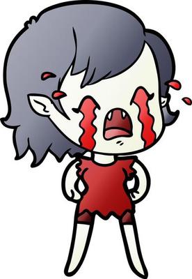 cartoon crying vampire girl