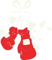 flat color illustration of boxing gloves vector