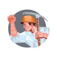 Coal Miner Pick Axe Fist Low Polygon vector