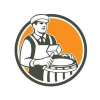 Cooper Barrel Maker Drum Retro Circle vector