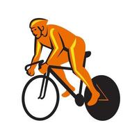 Cyclist Riding Cycling Racing Retro vector