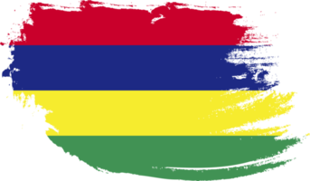 Mauritius flag with grunge texture png