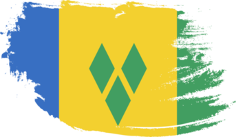 Saint Vincent and the Grenadines flag with grunge texture png