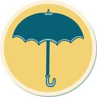 sticker of tattoo in traditional style of an umbrella vector
