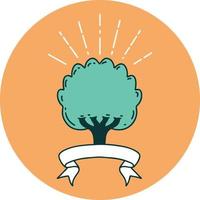 icon of a tattoo style tree vector