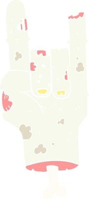 flat color illustration of zombie hand