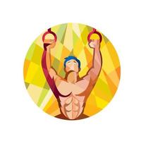 Cross-fit Training Weights Ring Circle Low Polygon vector