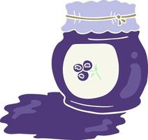 flat color illustration of blueberry jam vector