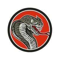 cobra víbora serpiente circulo retro vector