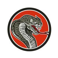 Cobra Viper Snake Circle Retro vector